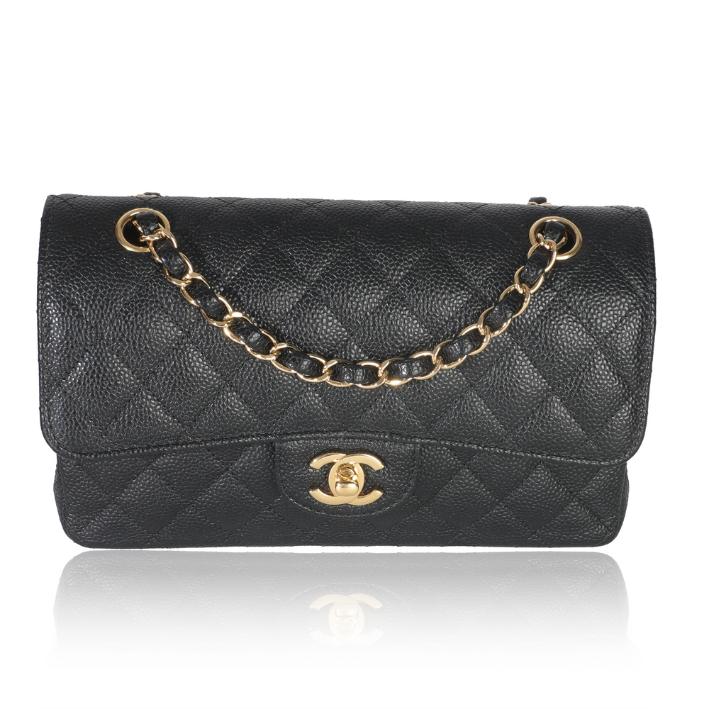 Chanel Black Quilted Caviar Small Classic Double Flap Bag - Picture 1 of 8